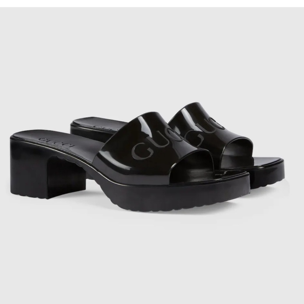Gucci rubber sandal heel